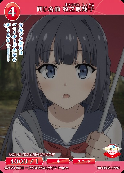 同じ名前 牧之原翔子 【BB-SBS2-075N】